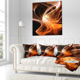 Orange 3d Shaped Fractal Design - Contemporary Abstract Throw Pillow