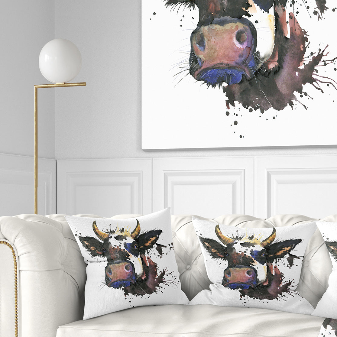 Beautiful Cat Watercolor Graphic - Animal Throw Pillow