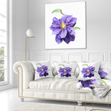 Purple Watercolor Summer Flower - Floral Throw Pillow