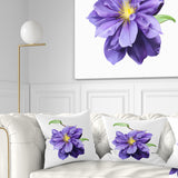 Purple Watercolor Summer Flower - Floral Throw Pillow
