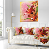 Beautiful Vector Flower on Pink - Flowers Throw Pillowwork