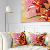 Beautiful Vector Flower on Pink - Flowers Throw Pillowwork