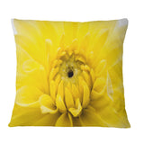 Yellow Chrysanthemum Gold Flower - Flower Throw Pillow