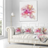 Beautiful Pink Flower Watercolor - Floral Throw Pillow