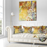 Little Flowers with Soft Green Leaves - Floral Throw Pillow