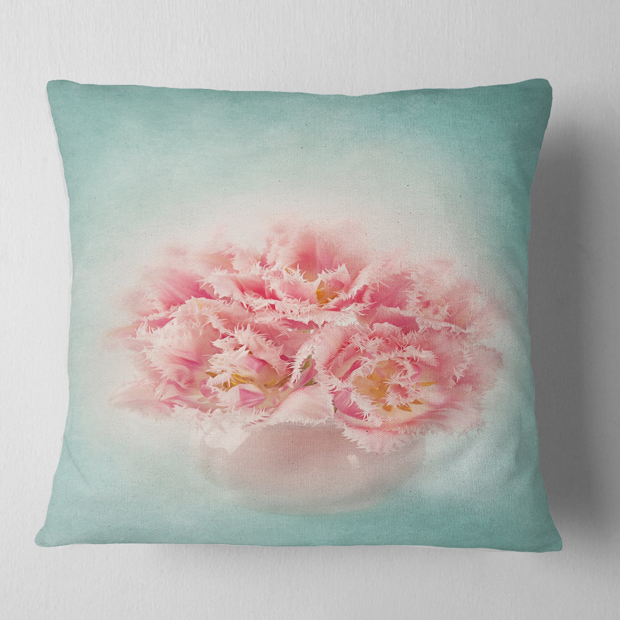 Pink Tulips in Vase Photography - Floral Throw Pillow