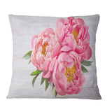 Bunch of Peony Flowers In Vase - Floral Throw Pillow