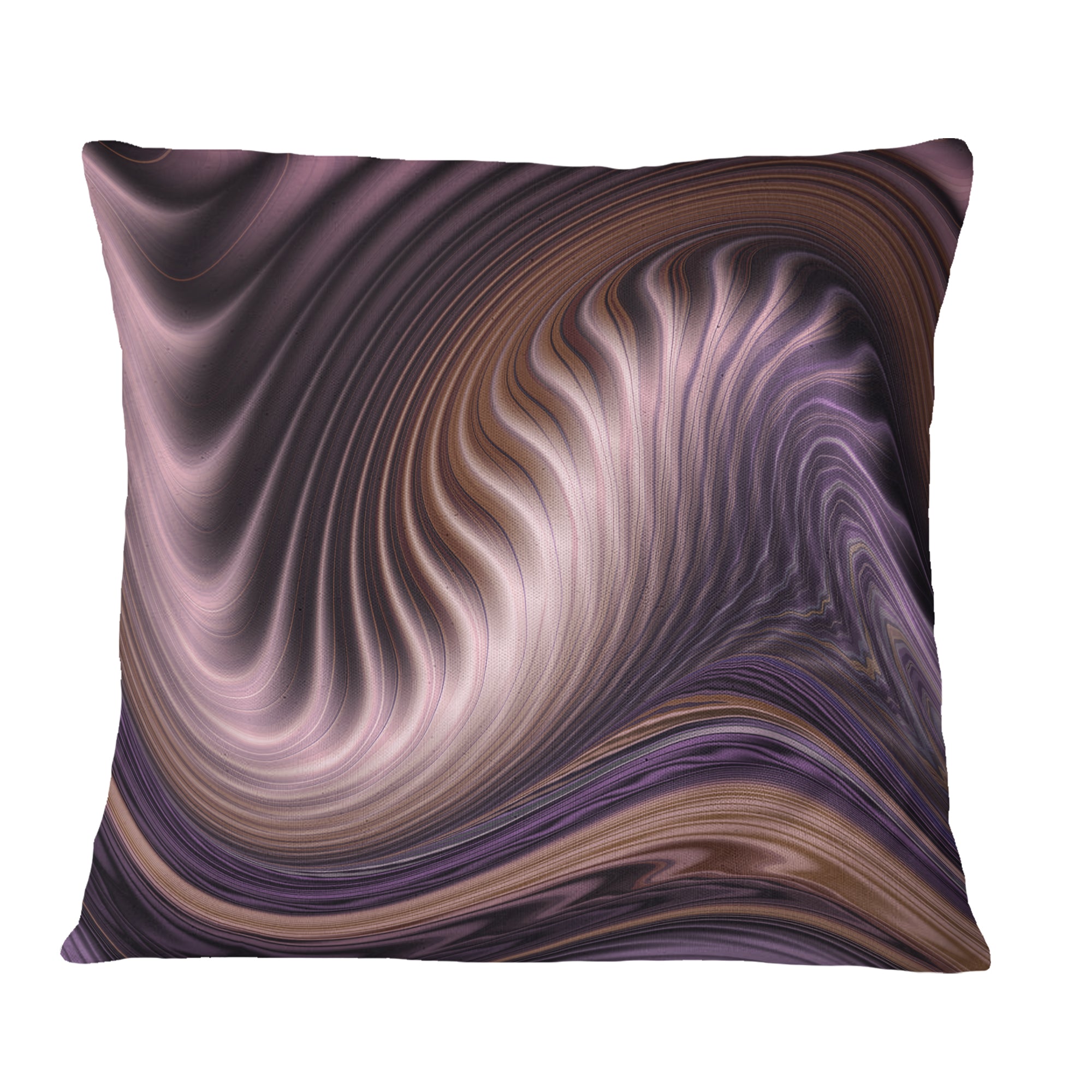Purple Waves Fractal Wall Art - Abstract Throw Pillow