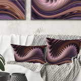 Purple Waves Fractal Wall Art - Abstract Throw Pillow