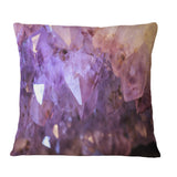 Purple White Natural Amethyst Geode - Abstract Throw Pillow