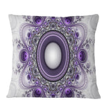 Purple Fractal Pattern with Circles - Abstract Throw Pillow