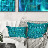 Turquoise Watercolor Fractal Pattern - Abstract Throw Pillow