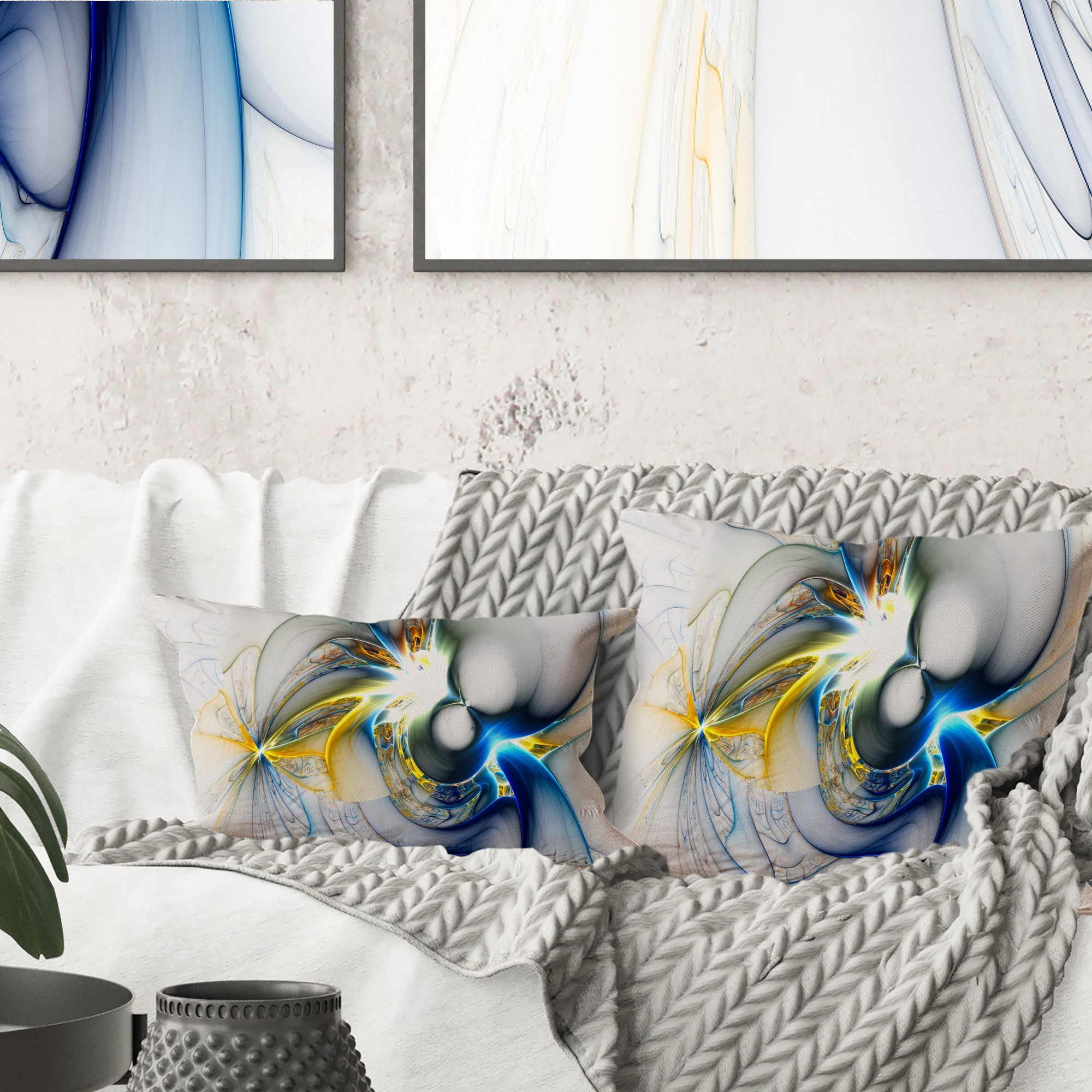 Shining Multi Colored Plasma - Abstract Throw Pillow