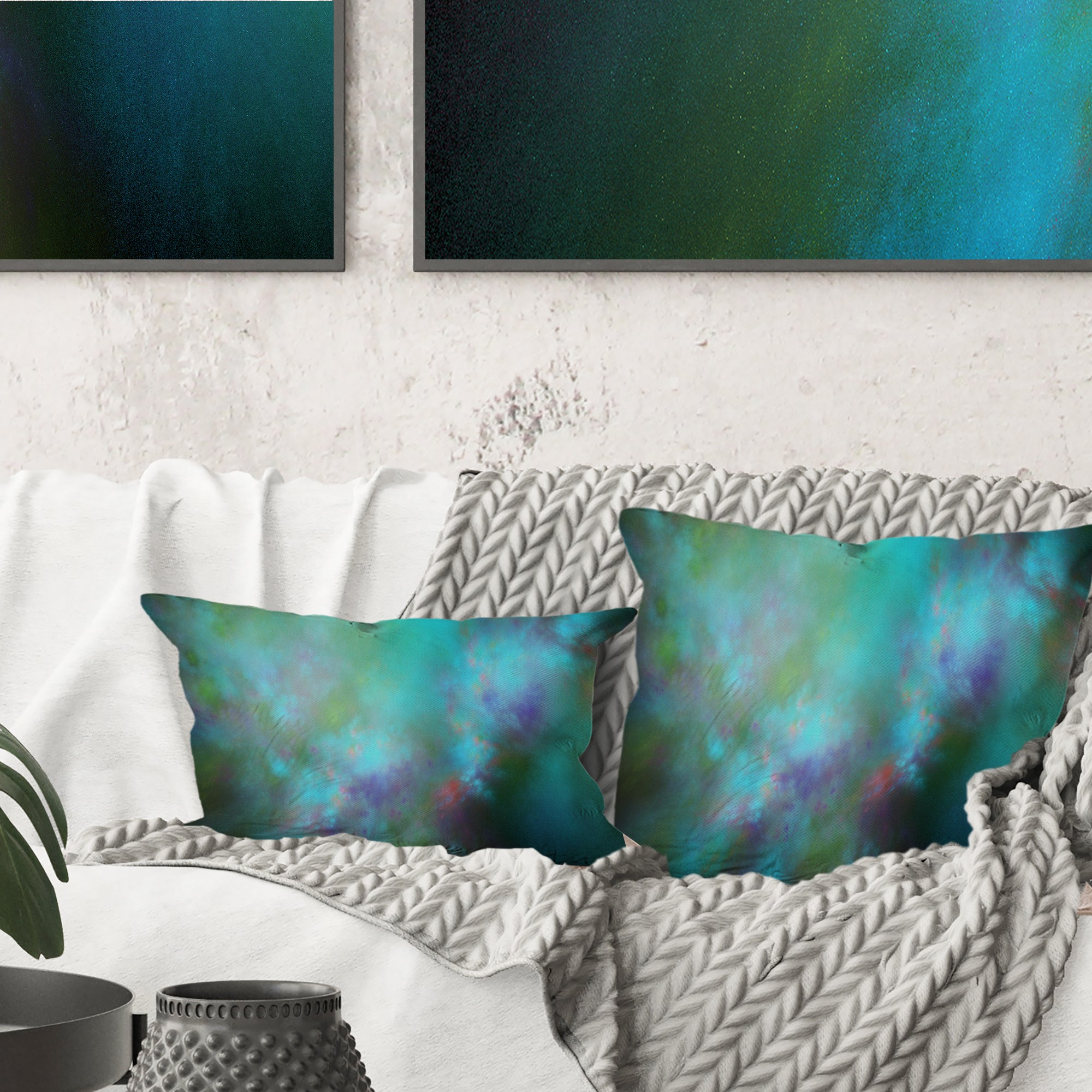 Perfect Blue Starry Sky - Abstract Throw Pillow