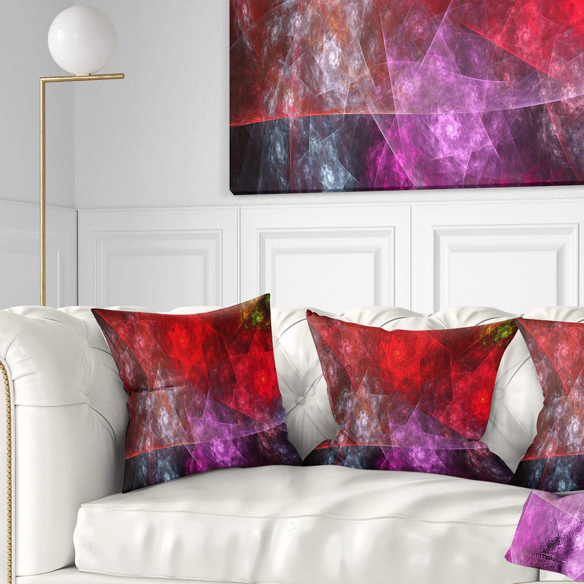 Red Purple Symphony of Gems - Abstract Throw Pillow