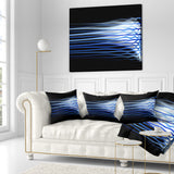 Dark Blue Fractal Waves - Abstract Throw Pillow