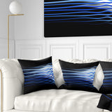 Dark Blue Fractal Waves - Abstract Throw Pillow