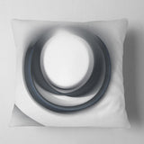 Large Fractal Black Circle on White - Abstract Throw Pillow