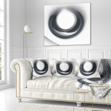 Large Fractal Black Circle on White - Abstract Throw Pillow