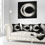 Fractal White on Black Background - Abstract Throw Pillow