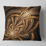 Dark Orange Fractal Flower - Abstract Throw Pillow