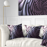 Purple Flower Shaped Fractal Art - Abstract Throw Pillow