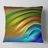 Colorful Fractal Water Ripples - Abstract Throw Pillow