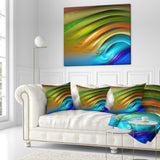 Colorful Fractal Water Ripples - Abstract Throw Pillow