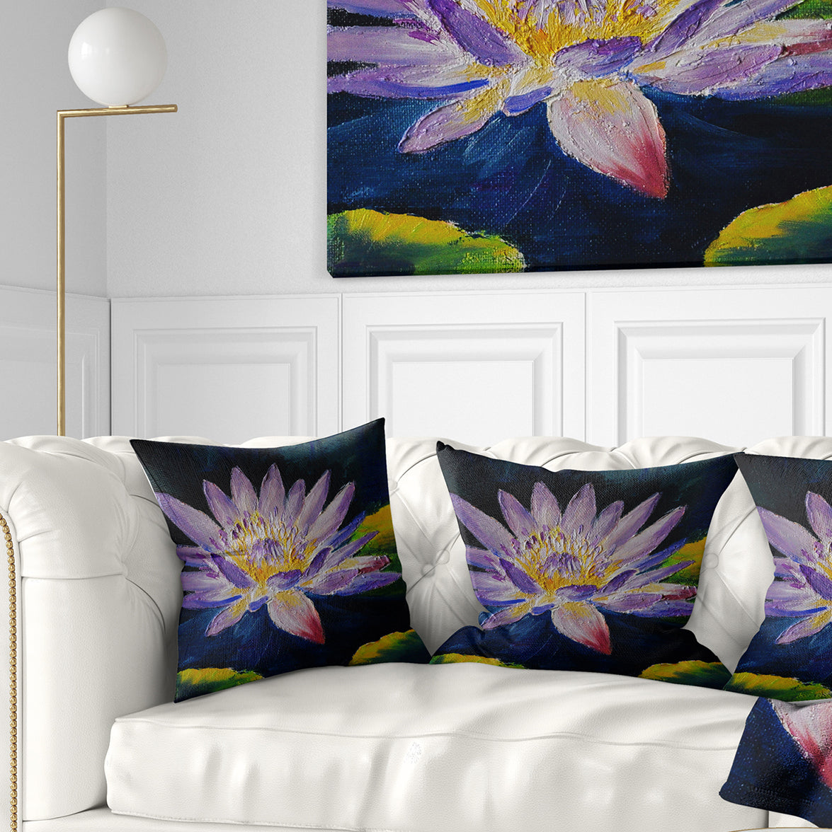 Purple Lotus Flower - Floral Throw Pillow