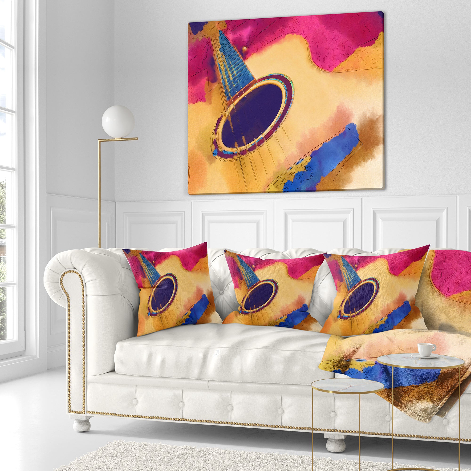 Listen to the Colorful Music - Music Throw Pillow