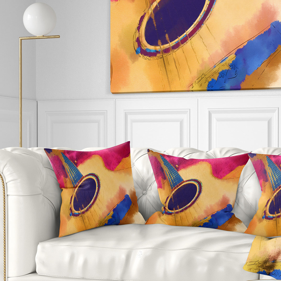 Listen to the Colorful Music - Music Throw Pillow