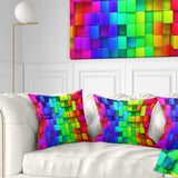 Rainbow of Colorful Boxes - Abstract Throw Pillow