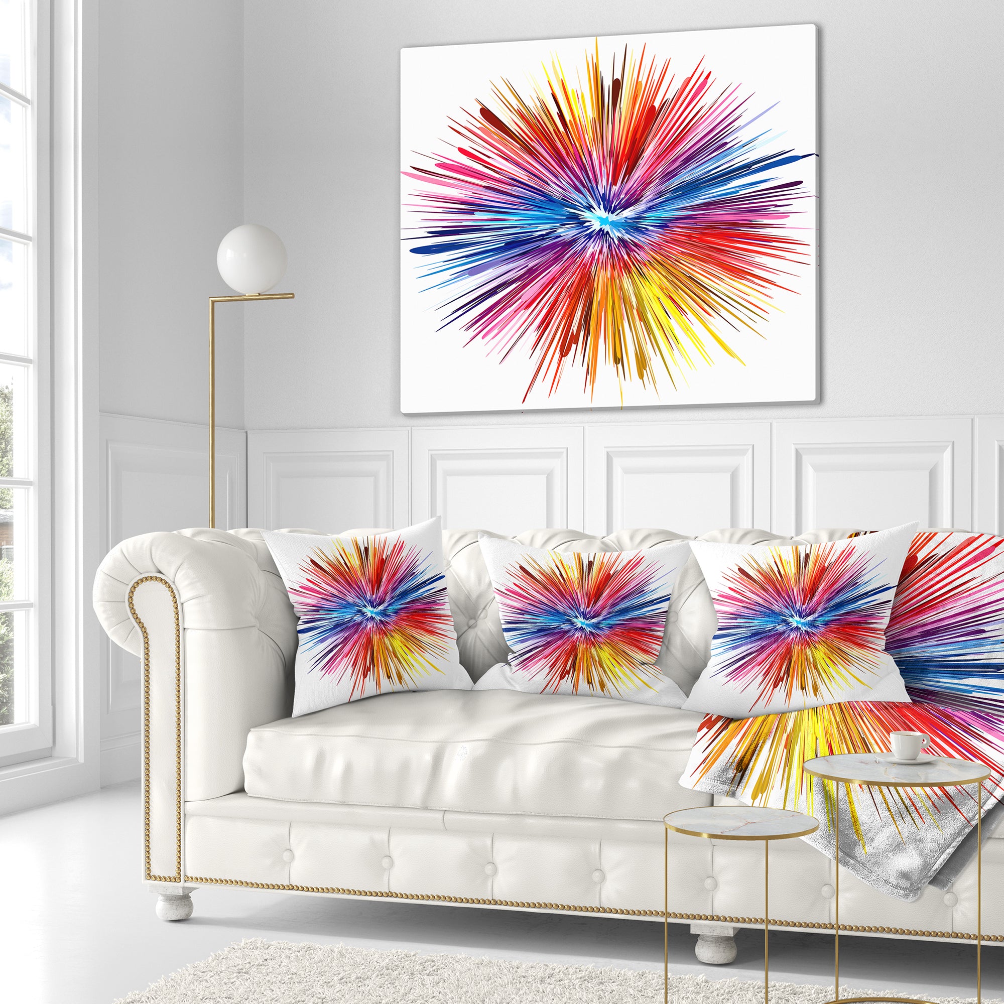 Color Explosion - Abstract Throw Pillow
