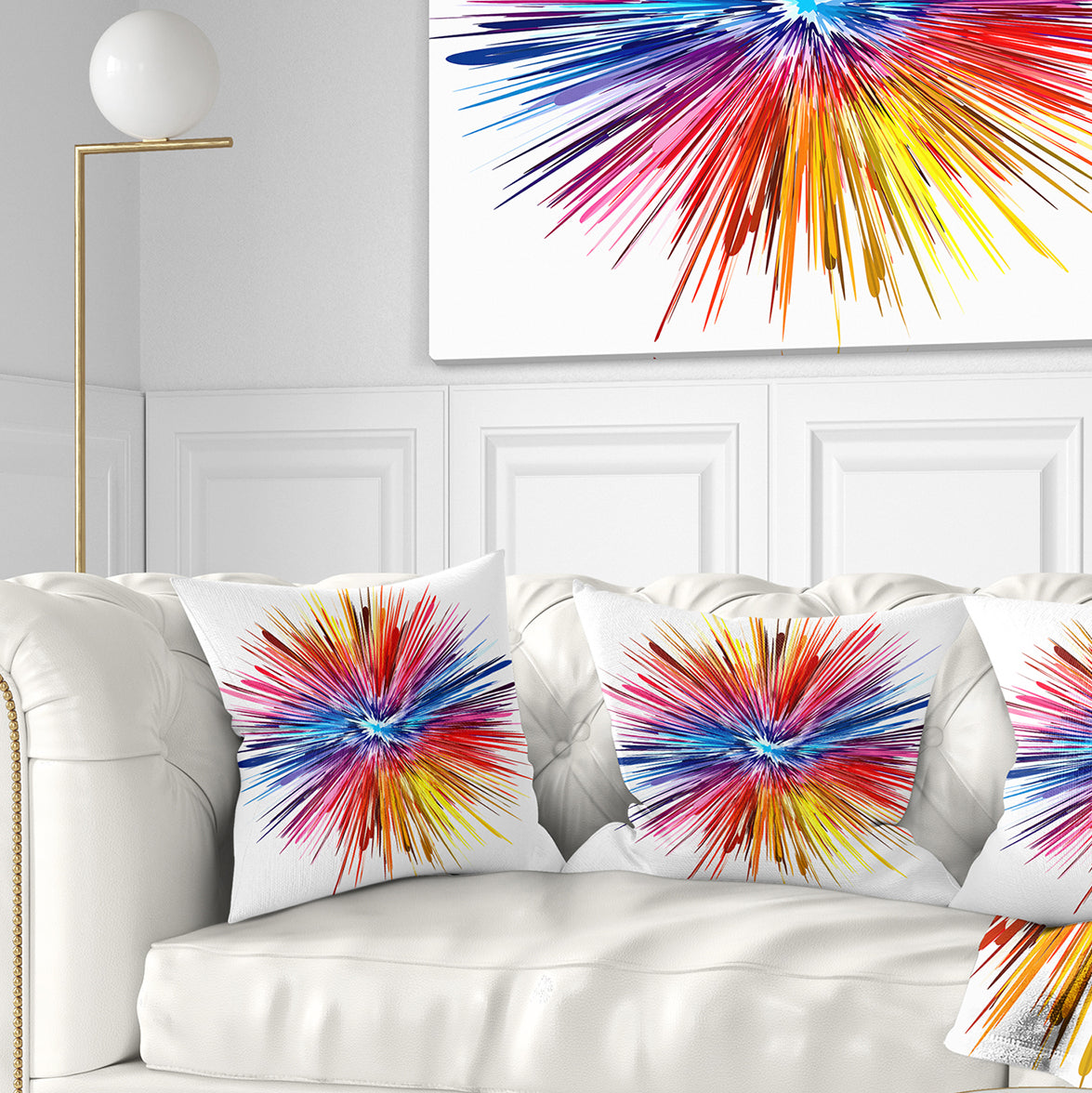 Color Explosion - Abstract Throw Pillow