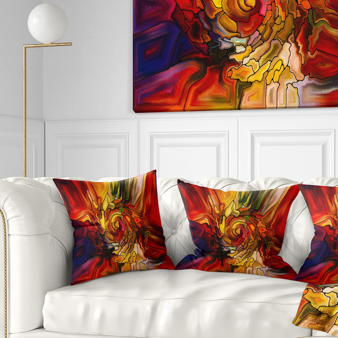 Illusions of Stained Glass - Abstract Throw Pillow