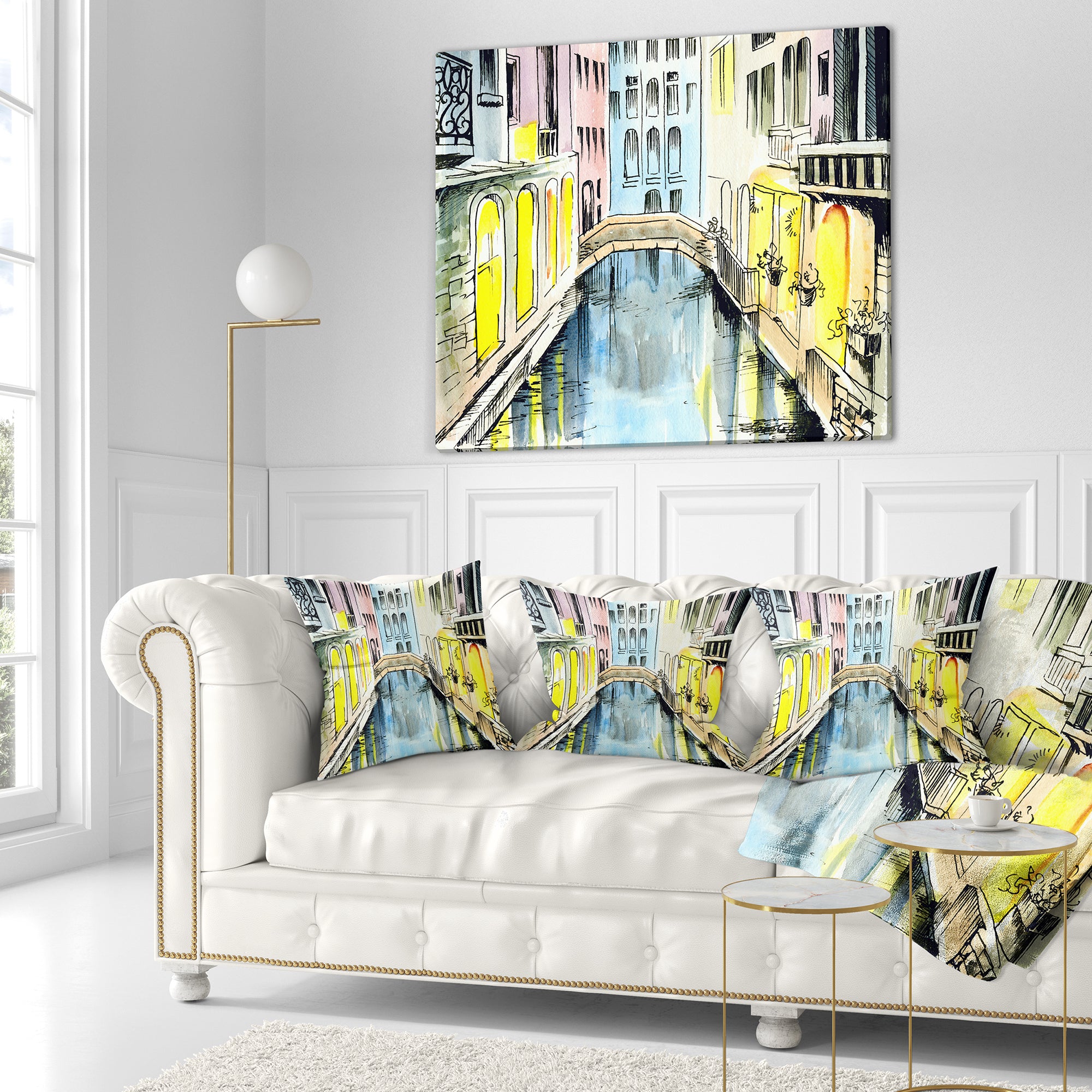Canal in Venice - Cityscape Throw Pillow
