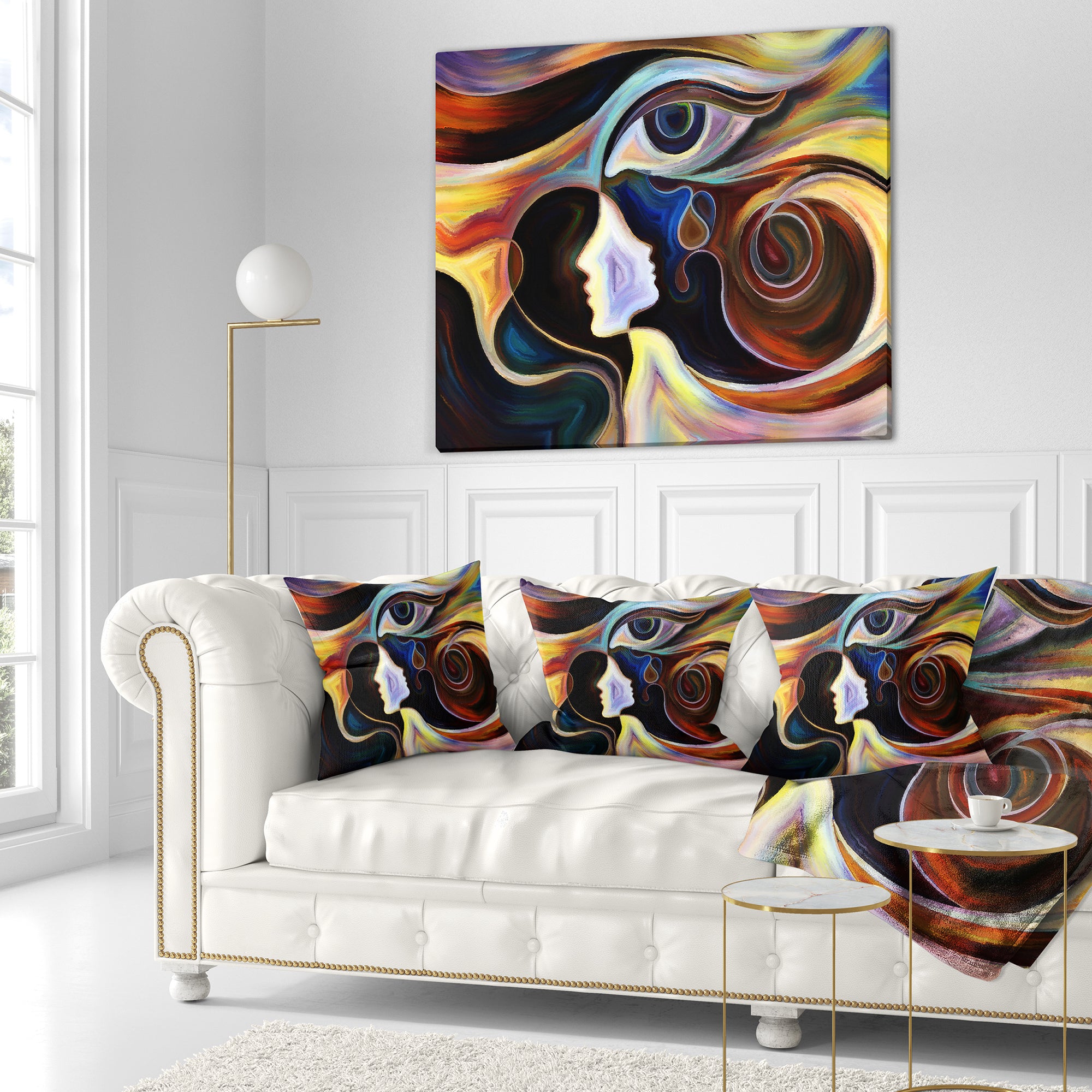 Colorful Intuition - Abstract Throw Pillow