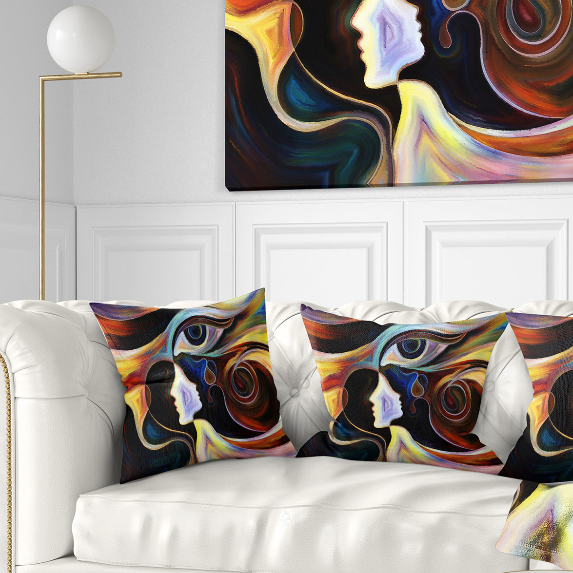 Colorful Intuition - Abstract Throw Pillow