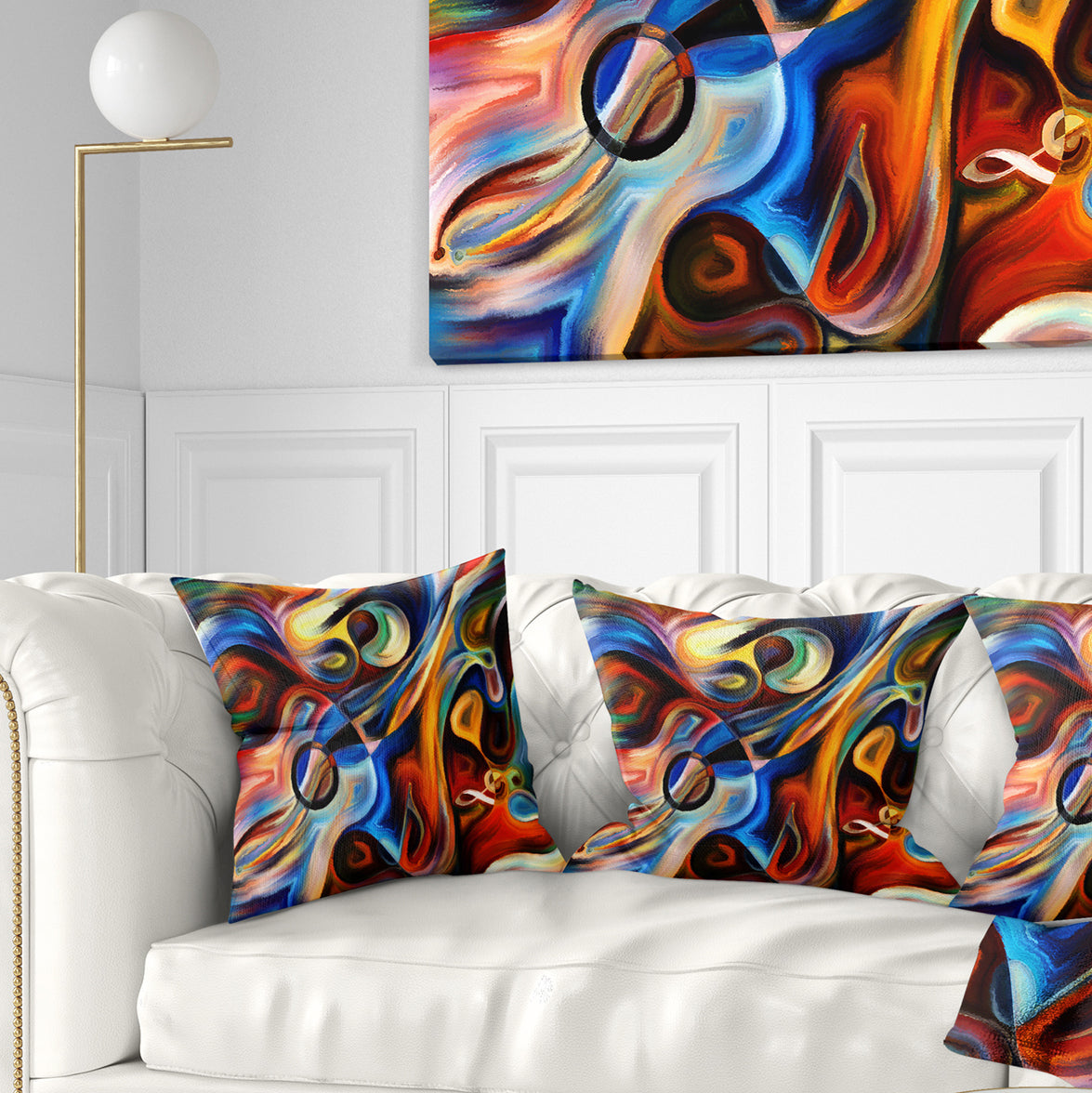Abstract Music and Rhythm - Abstract Throw Pillow