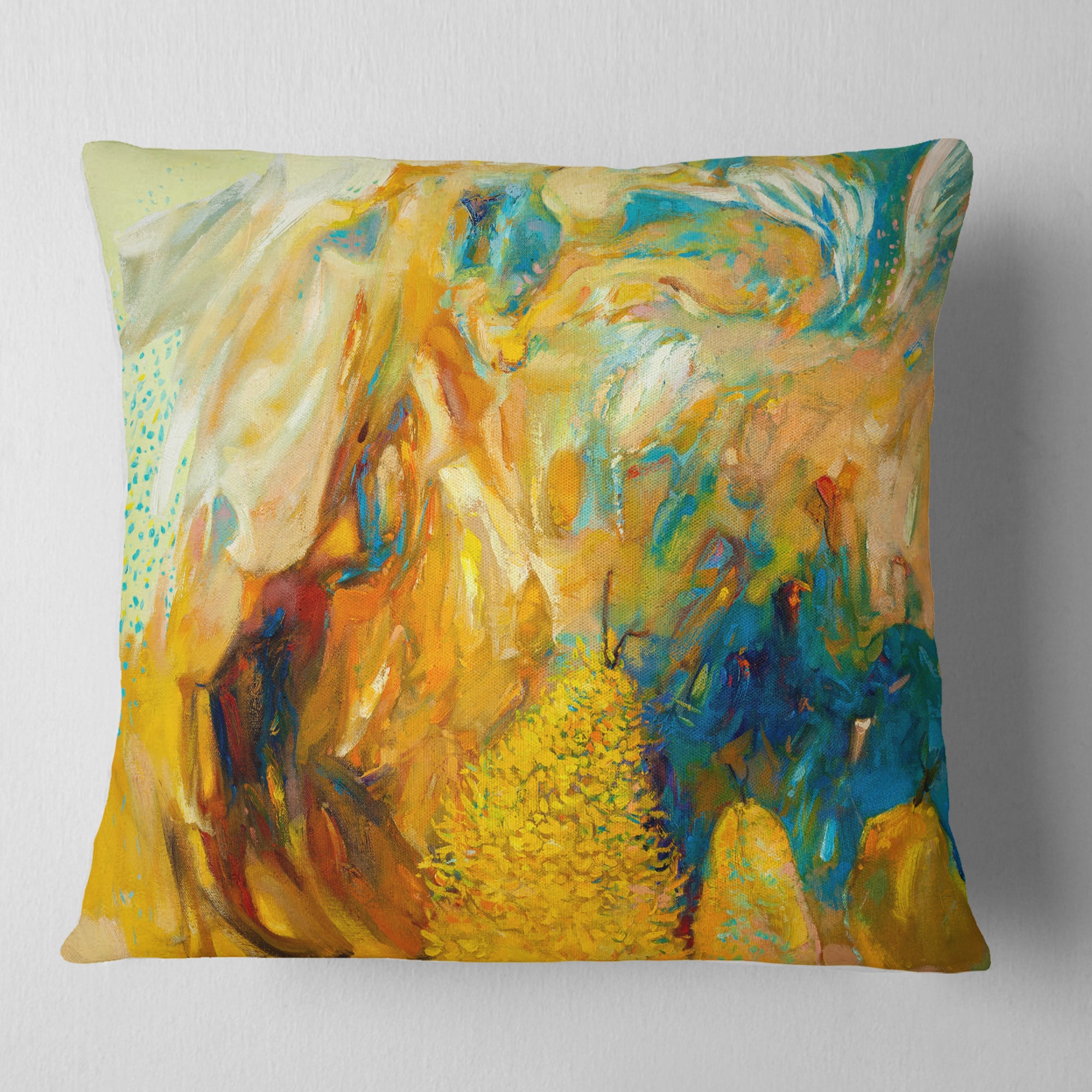 Abstract Yellow Collage - Abstract Throw Pillow