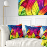 3D Rainbow Art - Abstract Throw Pillow