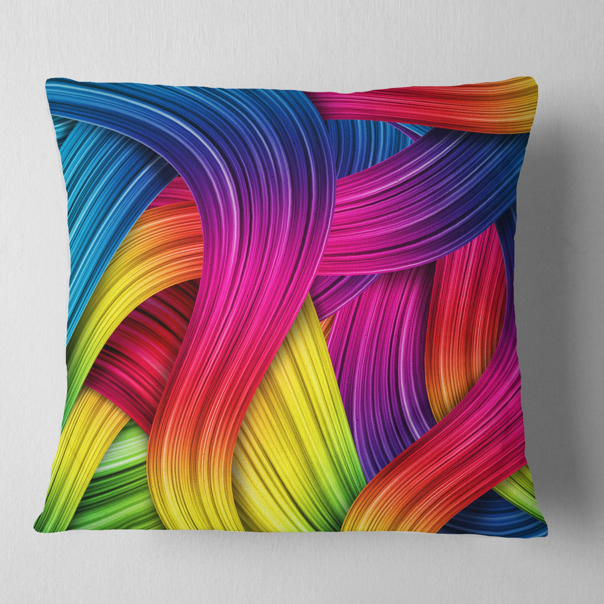 3D Rainbow Art - Abstract Throw Pillow
