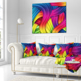 3D Rainbow Art - Abstract Throw Pillow