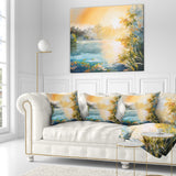 Sunset on the Lake - Landscape Printed Throw Pillow