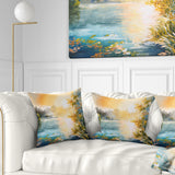 Sunset on the Lake - Landscape Printed Throw Pillow