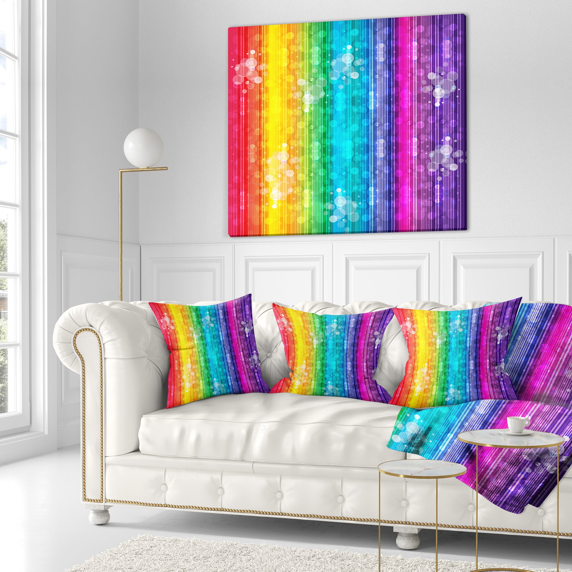 Rainbow Effects Illustration - Abstract Throw Pillow
