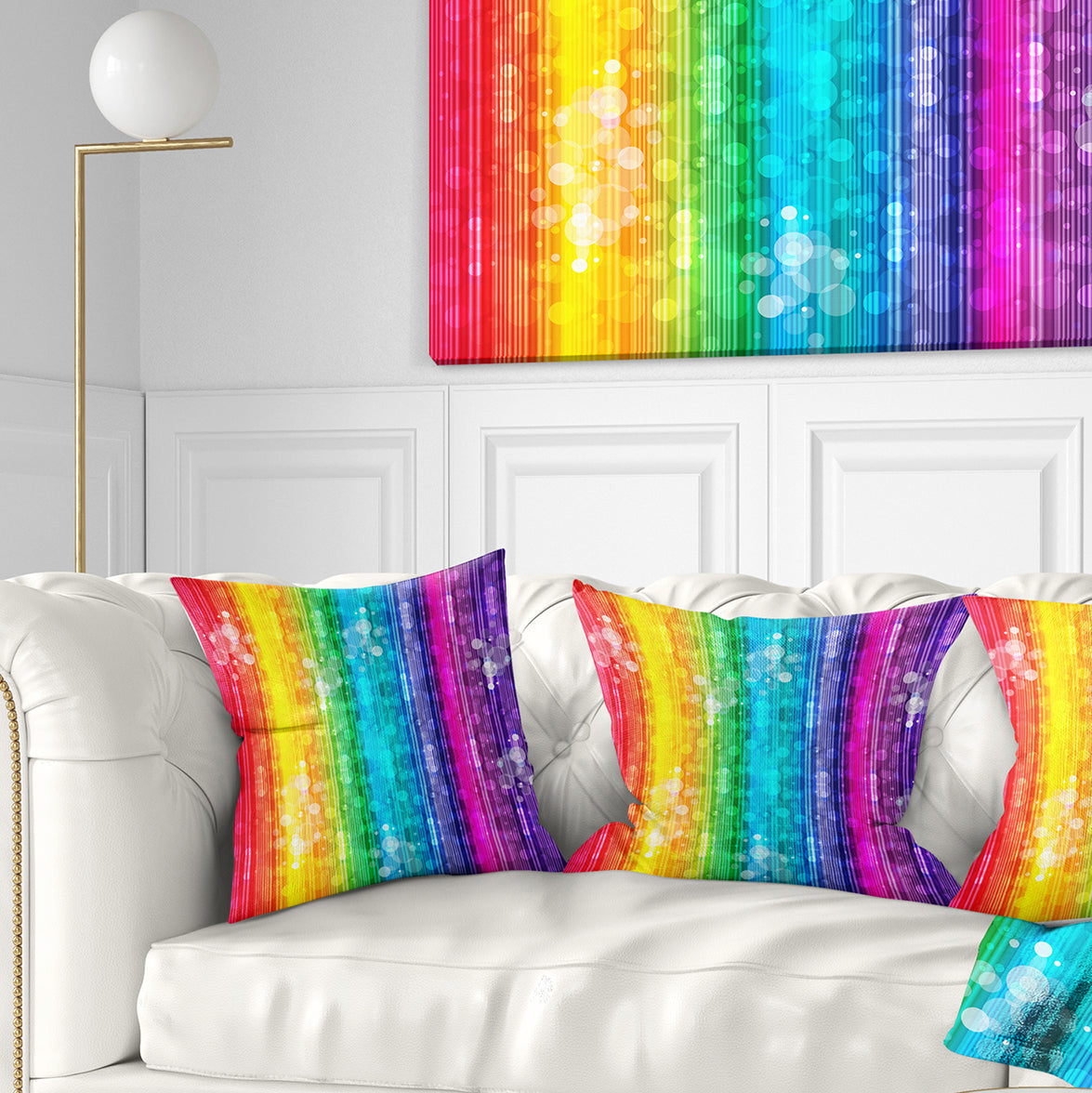 Rainbow Effects Illustration - Abstract Throw Pillow