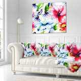 Watercolor Flowers Everywhere - Floral Throw Pillow
