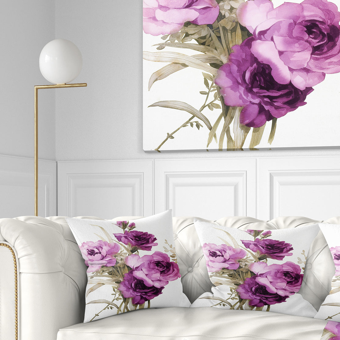 Bunch of Purple Flowers - Floral Throw Pillow
