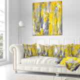 Grey and Yellow Abstract Pattern - Abstract Throw Pillow